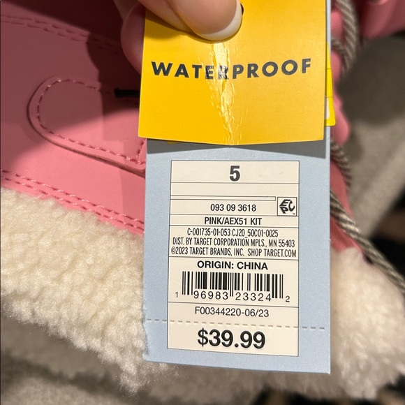 Kids' Kit Lace-Up Winter Boots Pink - Cat & Jack - SIZE 5 - Picture 5 of 5